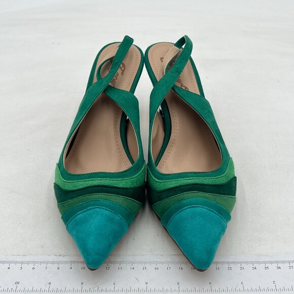 FOWT Women Rainbow Color Stripes Strange Spiral High Heel Pumps Slip On Pointed - Picture 3 of 8